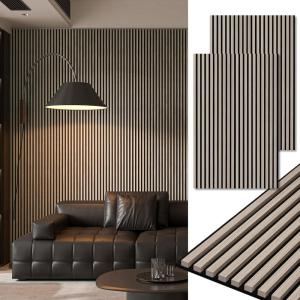 imageArt3d 2Pack 48 x 24 Acoustic Wood Panels for Wall Soundproof Wood Slat Panel for Wall and Ceiling 3D Fluted Sound Absorbing Paneling for Interior Wall Decor Living Room Bedroom  TeakOak