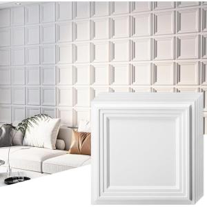 imageArt3d 33Pack 3D Textured Accent Wall Panel for Interior Dcor Waterproof PVC Decorative Wall Paneling for Living Room Bedroom Gaming Room Office 118x118 Cover 32SqFt WhiteWhite