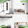imageArt3d 10Pack 24x12 SPC Wall Panels 20 Sqfeet Waterproof Click Lock Panels for Interior Wall Decor Rigid Core Wall Panel for Bathroom Kitchen Living Room Deep Marble GrayPure Marble white
