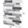 imageArt3d 10Sheet Self Adhesive Backsplash Tiles for Kitchen Bathroom 12 in x 12in Grey Marble Design A17012P10Gray