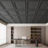 imageArt3d 24x24 Stucco Printed Drop Ceiling Tiles 2x2ft Decorative PVC Ceiling Tiles for Home Office Restaurant and Gym Covering 48 Sqft 12 Pack WhiteMatte Black