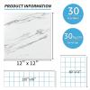 imageArt3d Peel and Stick Floor Tile 10Pack 12 x 12in Covers 10 Sqft Waterproof Vinyl Flooring Tiles Self Adhesive for Kitchen Bathroom amp Bedroom  White Grey Vein MarbleGray Marble