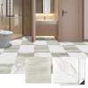 imageArt3d Peel and Stick Floor Tile 10Pack 12 x 12in Covers 10 Sqft Waterproof Vinyl Flooring Tiles Self Adhesive for Kitchen Bathroom amp Bedroom  White Grey Vein MarbleWhiteBeige Marble