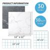 imageArt3d Peel and Stick Floor Tile 10Pack 12 x 12in Covers 10 Sqft Waterproof Vinyl Flooring Tiles Self Adhesive for Kitchen Bathroom amp Bedroom  White Grey Vein MarbleBlackWhite Marble