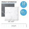 imageArt3d Peel and Stick Floor Tile 10Pack 12 x 12in Covers 10 Sqft Waterproof Vinyl Flooring Tiles Self Adhesive for Kitchen Bathroom amp Bedroom  White Grey Vein MarbleBlackWhite Marble