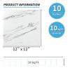 imageArt3d Peel and Stick Floor Tile 10Pack 12 x 12in Covers 10 Sqft Waterproof Vinyl Flooring Tiles Self Adhesive for Kitchen Bathroom amp Bedroom  White Grey Vein MarbleGray Marble