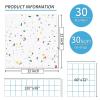 imageArt3d Peel and Stick Vinyl Floor Tiles 10Pack 12 x 12 inch Self Adhesive Waterproof Flooring Planks for Living Room Kitchen Bedroom Cover 10 Sq Ft Black amp White Marble 5 Tiles per ColorModern Terrazzo