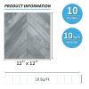 imageArt3d Peel and Stick Vinyl Floor Tiles 30Pack 12 x 12 inch Self Adhesive Waterproof Flooring Wood Planks for Kitchen Dining Room Bedrooms Cover 30 SqFt Grey OakHerringbone  Grey