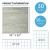 imageArt3d Peel and Stick Vinyl Floor Tiles 30Pack 12 x 12 inch Self Adhesive Waterproof Flooring Wood Planks for Kitchen Dining Room Bedrooms Cover 30 SqFt Grey OakWhiteWashed