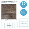 imageArt3d Peel and Stick Vinyl Floor Tiles 30Pack 12 x 12 inch Self Adhesive Waterproof Flooring Wood Planks for Kitchen Dining Room Bedrooms Cover 30 SqFt Grey OakDark Brown