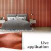 imageArt3d Wood Slat Acoustic Panels Set of 4  3D Fluted SoundAbsorbing Panels for Walls amp Ceilings Cream OakCherry