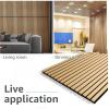 imageArt3d Wood Slat Acoustic Panels Set of 4  3D Fluted SoundAbsorbing Panels for Walls amp Ceilings Cream OakOak