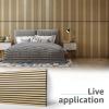 imageArt3d Wood Slat Acoustic Panels Set of 4  3D Fluted SoundAbsorbing Panels for Walls amp Ceilings Cream OakOak