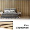 imageArt3d Wood Slat Acoustic Panels Set of 4  3D Fluted SoundAbsorbing Panels for Walls amp Ceilings Cream OakOak