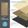 imageArt3d Wood Slat Acoustic Panels Set of 4  3D Fluted SoundAbsorbing Panels for Walls amp Ceilings Cream OakOak