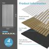 imageArt3d Wood Slat Acoustic Panels Set of 4  3D Fluted SoundAbsorbing Panels for Walls amp Ceilings Cream OakSilver