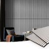 imageArt3d Wood Slat Acoustic Panels Set of 4  3D Fluted SoundAbsorbing Panels for Walls amp Ceilings Cream OakSilver