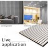 imageArt3d Wood Slat Acoustic Panels Set of 4  3D Fluted SoundAbsorbing Panels for Walls amp Ceilings Cream OakSilver