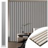 imageArt3d Wood Slat Acoustic Panels Set of 4  3D Fluted SoundAbsorbing Panels for Walls amp Ceilings Cream OakSilver