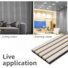 imageArt3d Wood Slat Acoustic Panels Set of 4  3D Fluted SoundAbsorbing Panels for Walls amp Ceilings Cream OakSilver