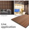 imageArt3d Wood Slat Acoustic Panels Set of 4  3D Fluted SoundAbsorbing Panels for Walls amp Ceilings Cream OakWalnut