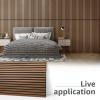 imageArt3d Wood Slat Acoustic Panels Set of 4  3D Fluted SoundAbsorbing Panels for Walls amp Ceilings Cream OakWalnut