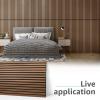imageArt3d Wood Slat Acoustic Panels Set of 4  3D Fluted SoundAbsorbing Panels for Walls amp Ceilings Cream OakWalnut