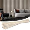 imageArt3d Wood Slat Acoustic Panels Set of 4  3D Fluted SoundAbsorbing Panels for Walls amp Ceilings Cream OakWhite Elm