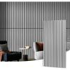 imageArt3d Wood Slat Acoustic Panels Set of 4  3D Fluted SoundAbsorbing Panels for Walls amp Ceilings Cream OakSilver