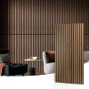 imageArt3d Wood Slat Acoustic Panels Set of 4  3D Fluted SoundAbsorbing Panels for Walls amp Ceilings Cream OakWalnut