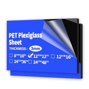 imageArt3d 2Pack of 8 x 10 PETPlexiglass Sheets 14 Thick Clear PET Sheets for Art Design Craft Projects Signs DIY in Home Wedding Festival Party OfficeBlack