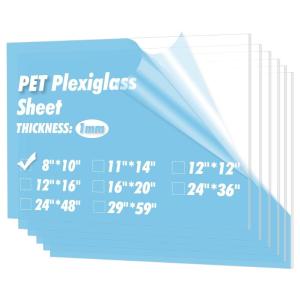 imageArt3d 2Pack of 8 x 10 PETPlexiglass Sheets 14 Thick Clear PET Sheets for Art Design Craft Projects Signs DIY in Home Wedding Festival Party OfficeClear