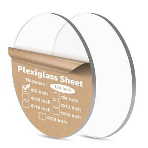 imageArt3d 2Pcs 18 Round Acrylic Sheets in Black 10 Inch Diameter Acrylic Circle Sheets Round Plexiglass Disc Circle PET Panel for DIY Cake Crafts Table TopClear14