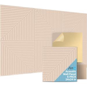 imageArt3d 6Pack SelfAdhesive Acoustic Wall Panels for Home Dcor 24 x 24 Inch Soundproofing Panels for Office Studio Bedroom  High Noise Absorption Polyester Fiber DawnCamel