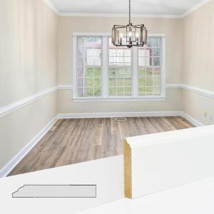 imageArt3d 8 Pack 8 ft Each 64 ft Total MDF Baseboard Wall Molding Trim Skirting Board Panels 323 in High Paintable WarpResistant Easy Installation for Living Room Bedroom and Office White8 Packs  Wide Base