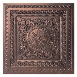 imageArt3d Drop Ceiling Tiles Glue up Ceiling Tiles 2x2 Plastic Sheet in Black 12Pack 48 SqftAntique Copper