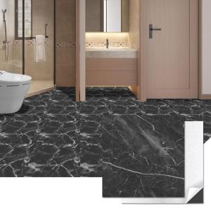 imageArt3d Peel and Stick Floor Tile 10Pack 12 x 12in Covers 10 Sqft Waterproof Vinyl Flooring Tiles Self Adhesive for Kitchen Bathroom amp Bedroom  White Grey Vein MarbleDark Marble