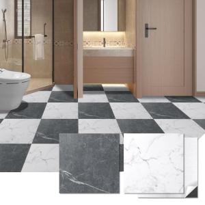 imageArt3d Peel and Stick Vinyl Floor Tiles 10Pack 12 x 12 inch Self Adhesive Waterproof Flooring Planks for Living Room Kitchen Bedroom Cover 10 Sq Ft Black amp White Marble 5 Tiles per ColorBlackWhite Marble